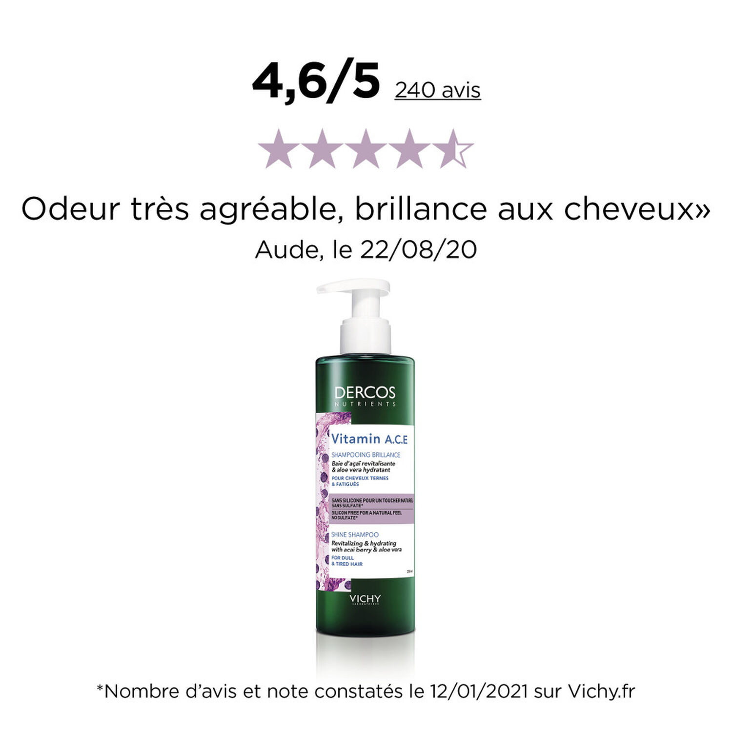 Vichy Dercos Nutrients Shampooing Brillance 250 ml