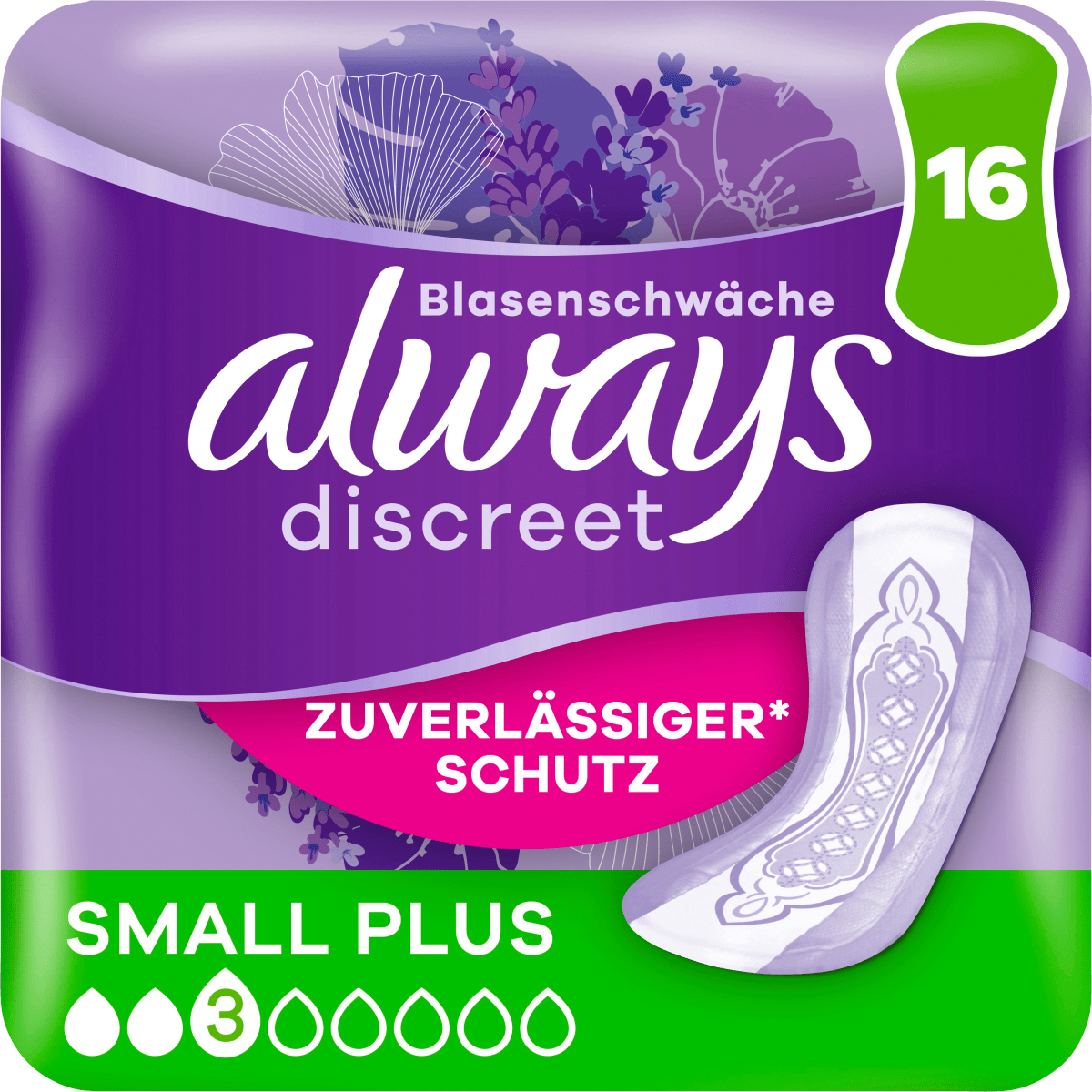 discreet Einlagen Inkontinenz Small Plus, 16 St