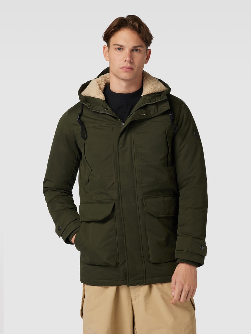 Parka mit Pattentaschen Modell 'ECLIP' in olivgrün