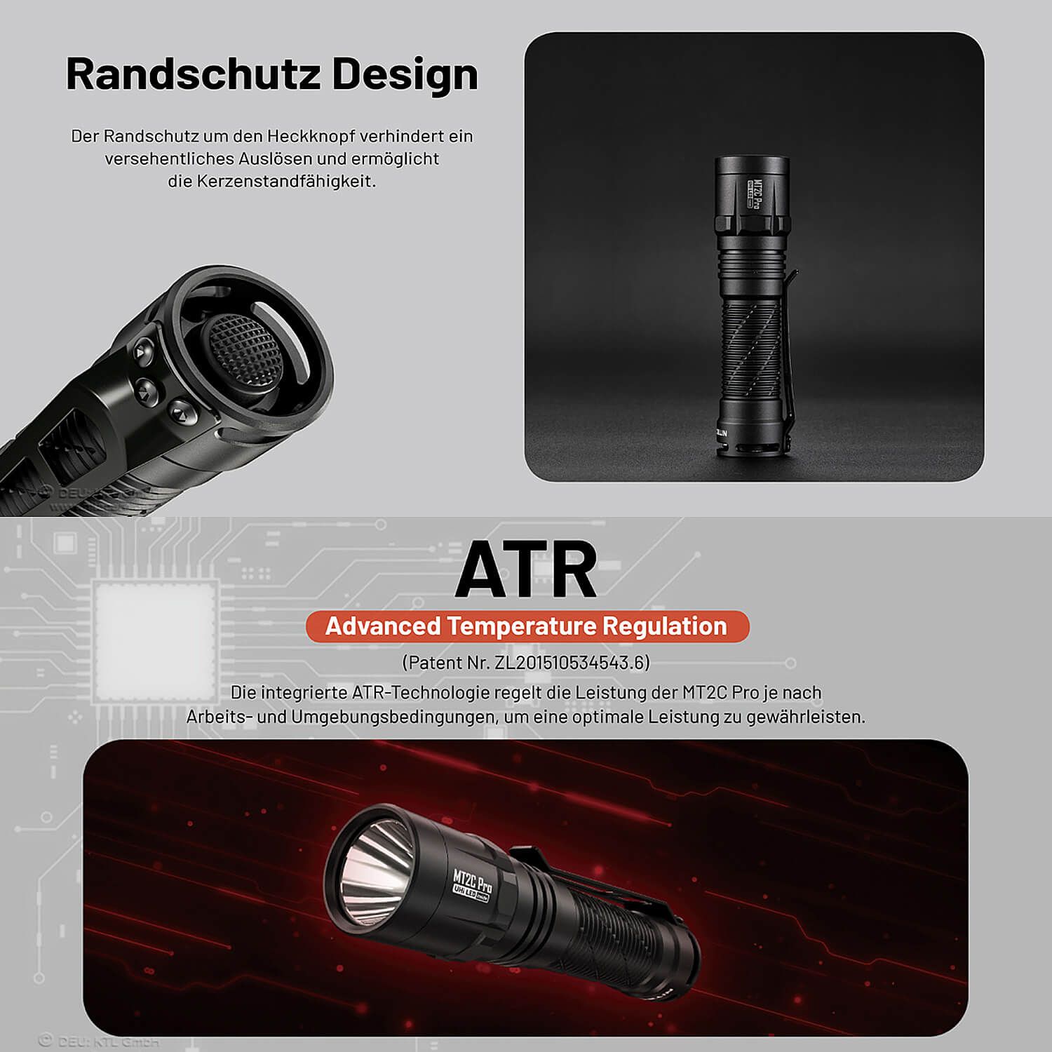 Tactical LED Taschenlampe MT2C Pro - 1800 Lumen