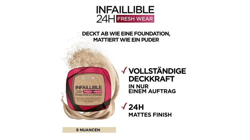 L'ORÉAL PARIS Puder Infaillible Semi Permanent 9 g 130 - True Beige