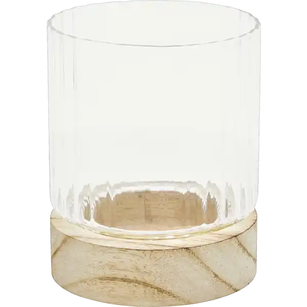 Glaswindlicht gerillt mit Holz klein