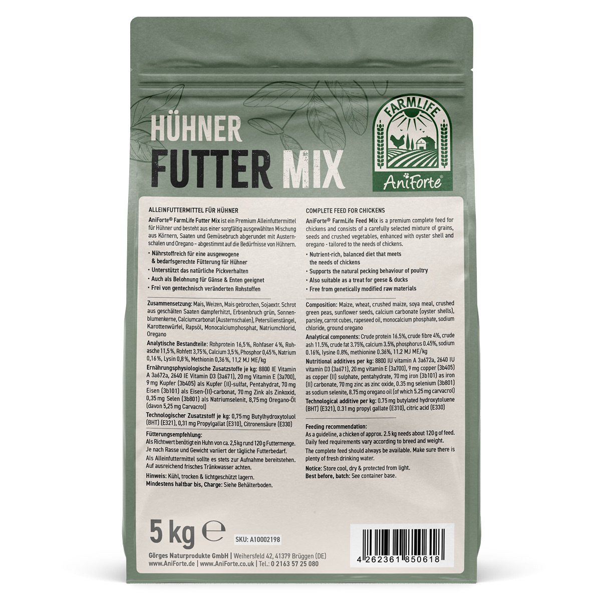 Aniforte Futter & Heu Aniforte FarmLife Hühner Futter Mix mit Oregano 5 kg