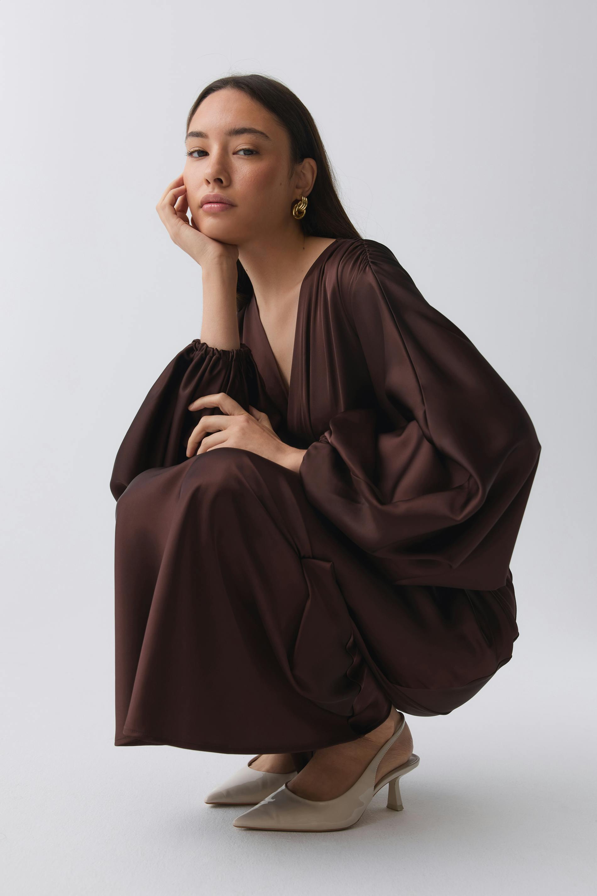 Satin midaxi dress