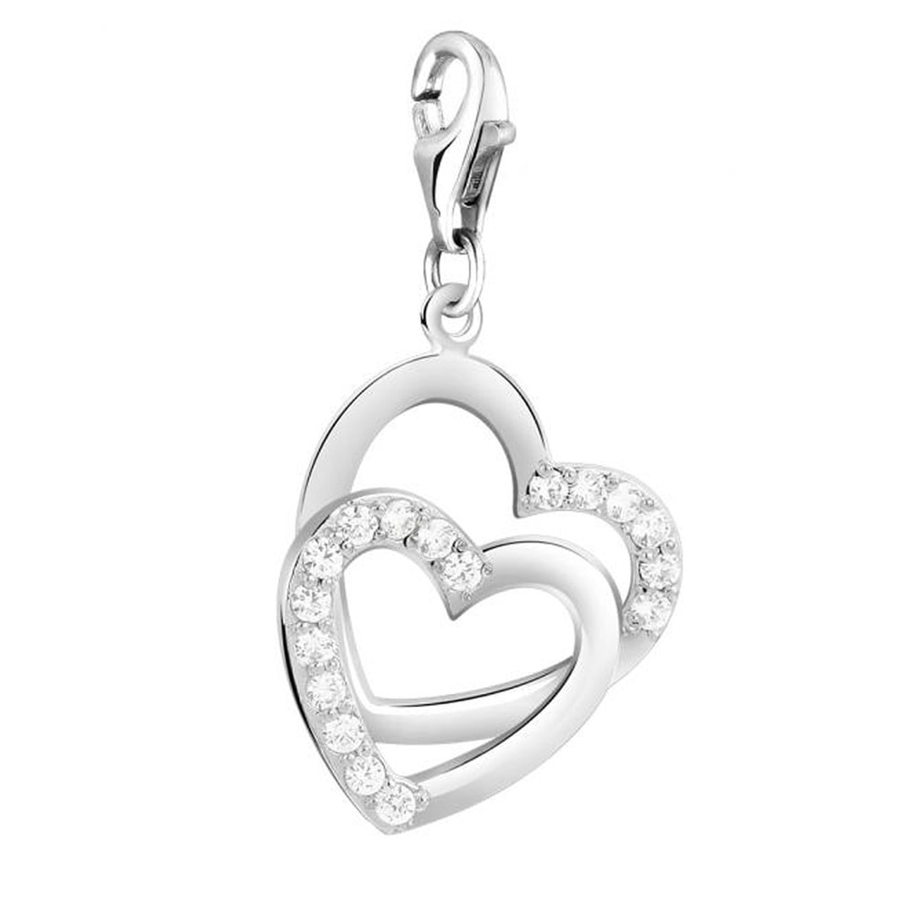 Nenalina Nenalina Amulette Femmes pendentif cœur avec zircon en argent sterling 925 Pendentif
