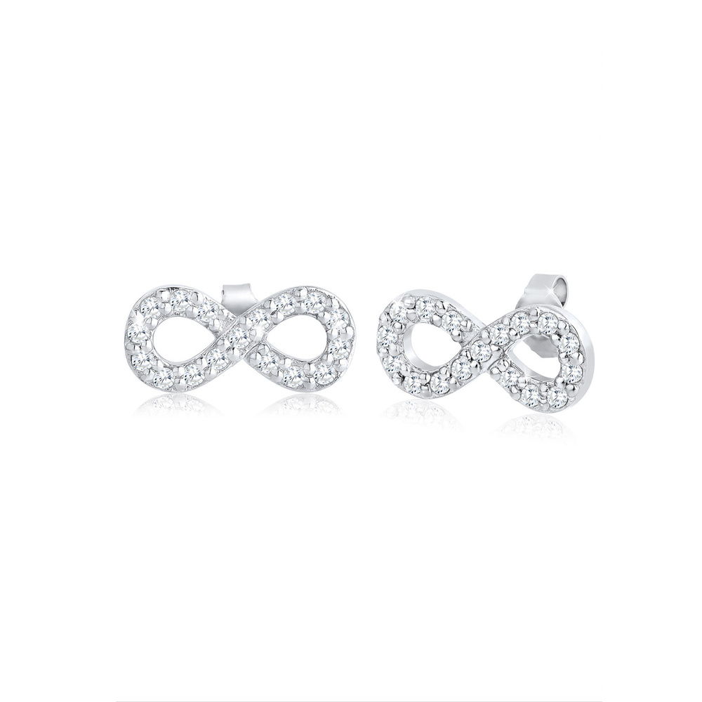 Elli Elli Boucles d'Oreilles Infinity Zirkonia Unendlichkeit 925 Silber Boucles d'oreilles