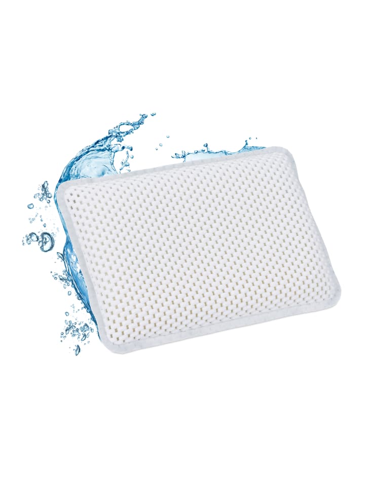 relaxdays Badewannenkissen in Weiß - (B)28,5x (H)19 x (T)5,5 cm günstig kaufen onesize