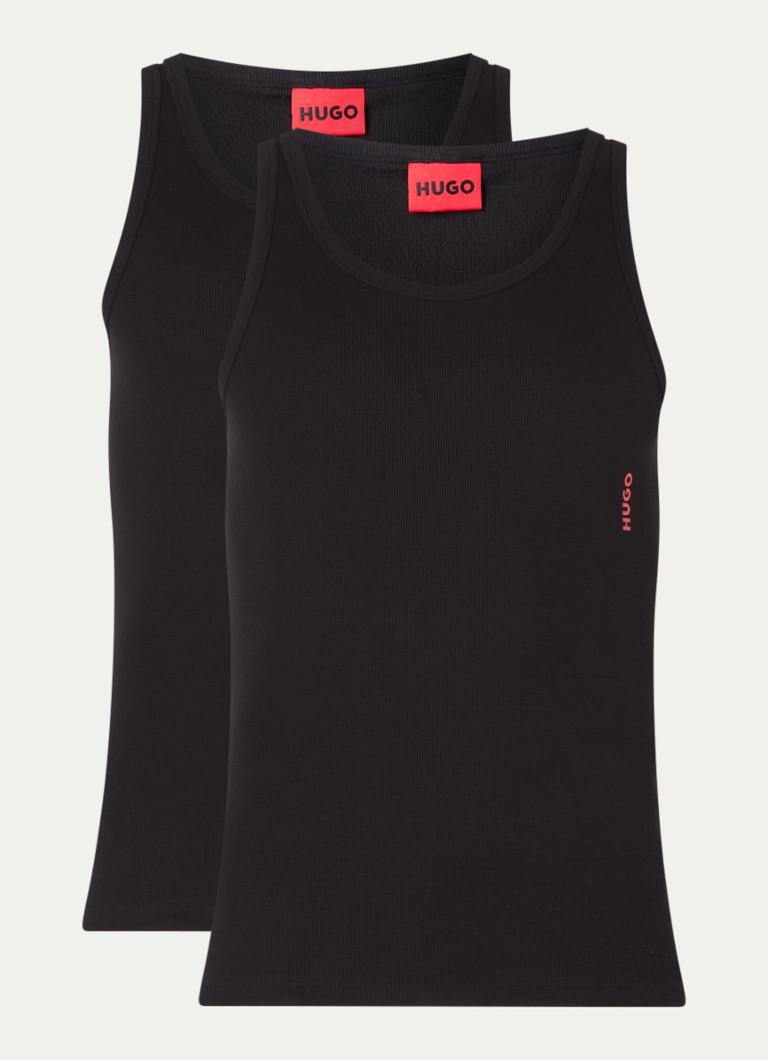 HUGO BOSS Cotton tank top with logo in 2-pack
