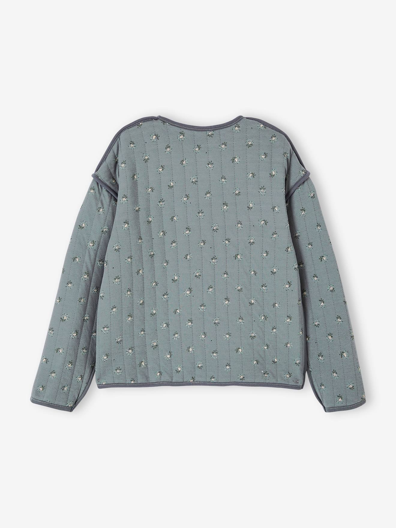 Gilet quilté réversible fille gris ardoise