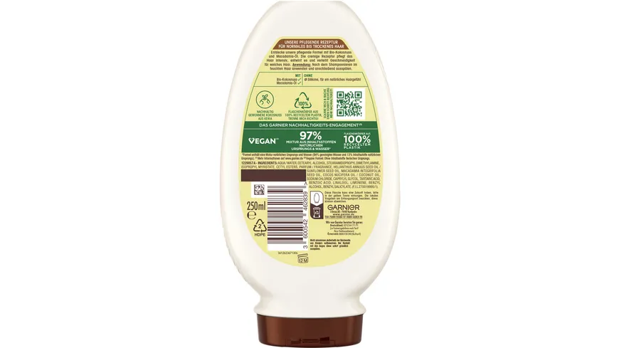 Garnier Wahre Schätze Spülung Kokosmilch & Macadamia 250 ml