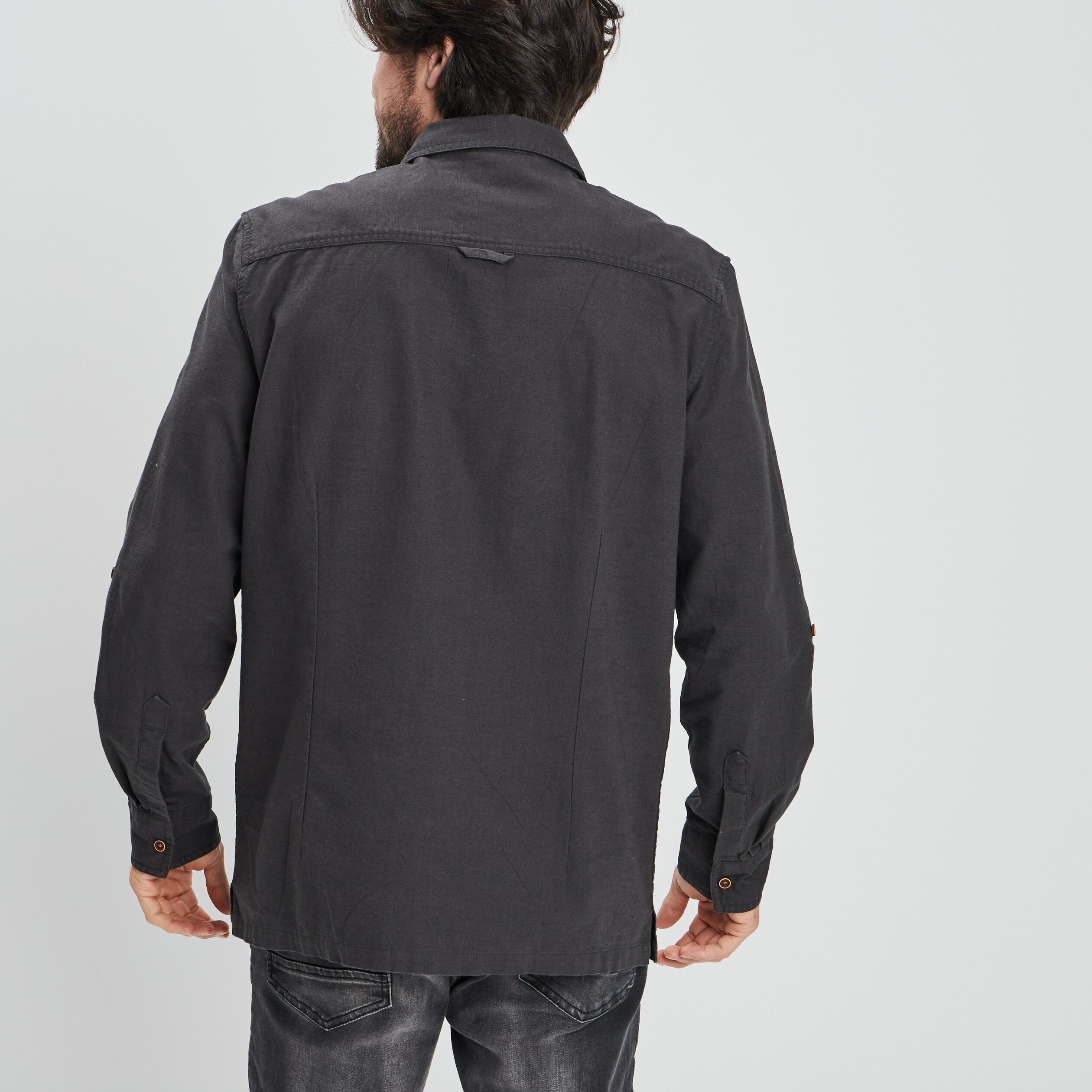 Chemise manches longues Trappeur gris foncé homme | La Halle