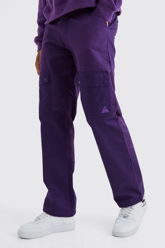 Tall lockere Colorblock Cargo-Hose mit Logo