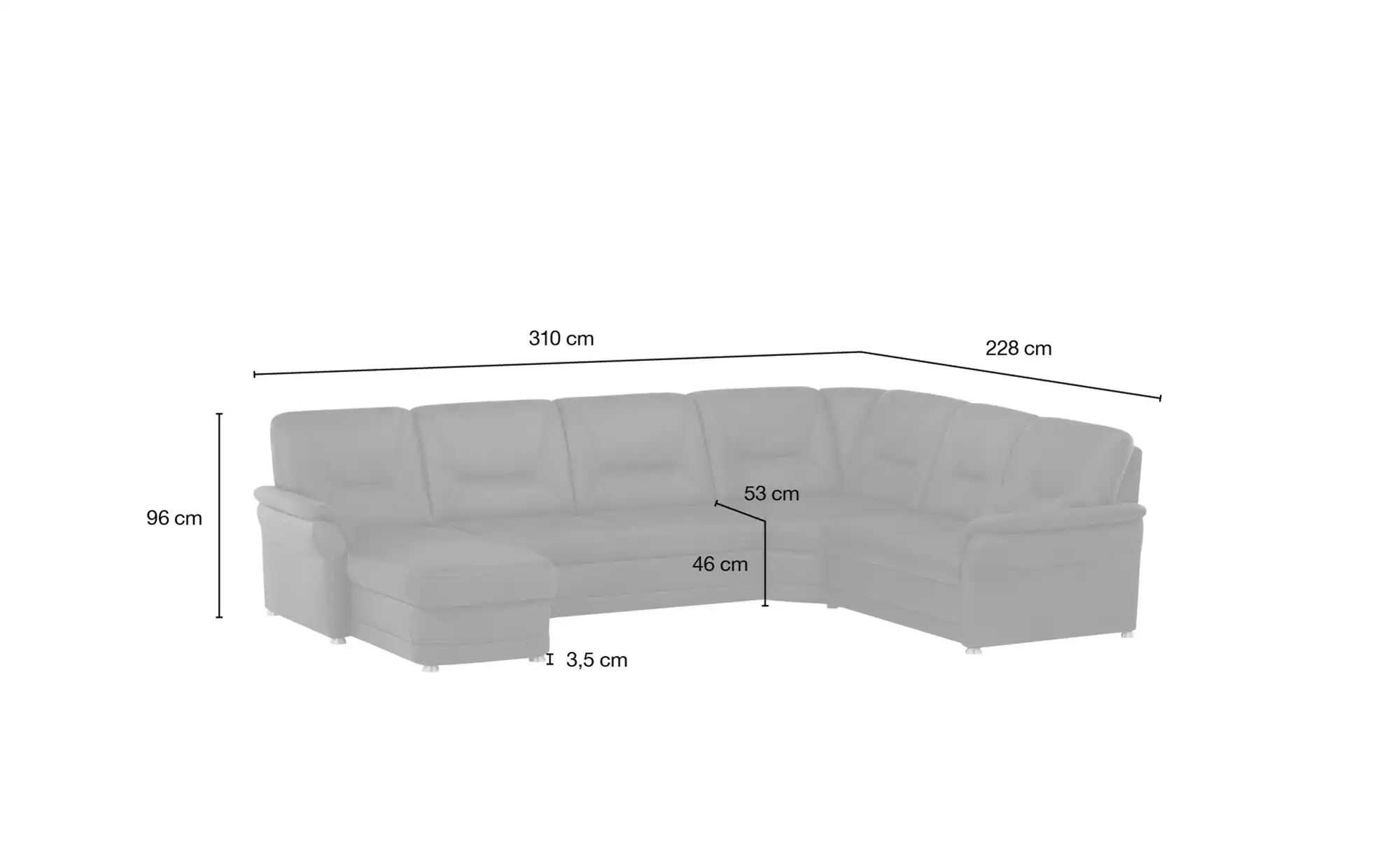 Kollektion Kraft Wohnlandschaft aus Mikrofaser Edda