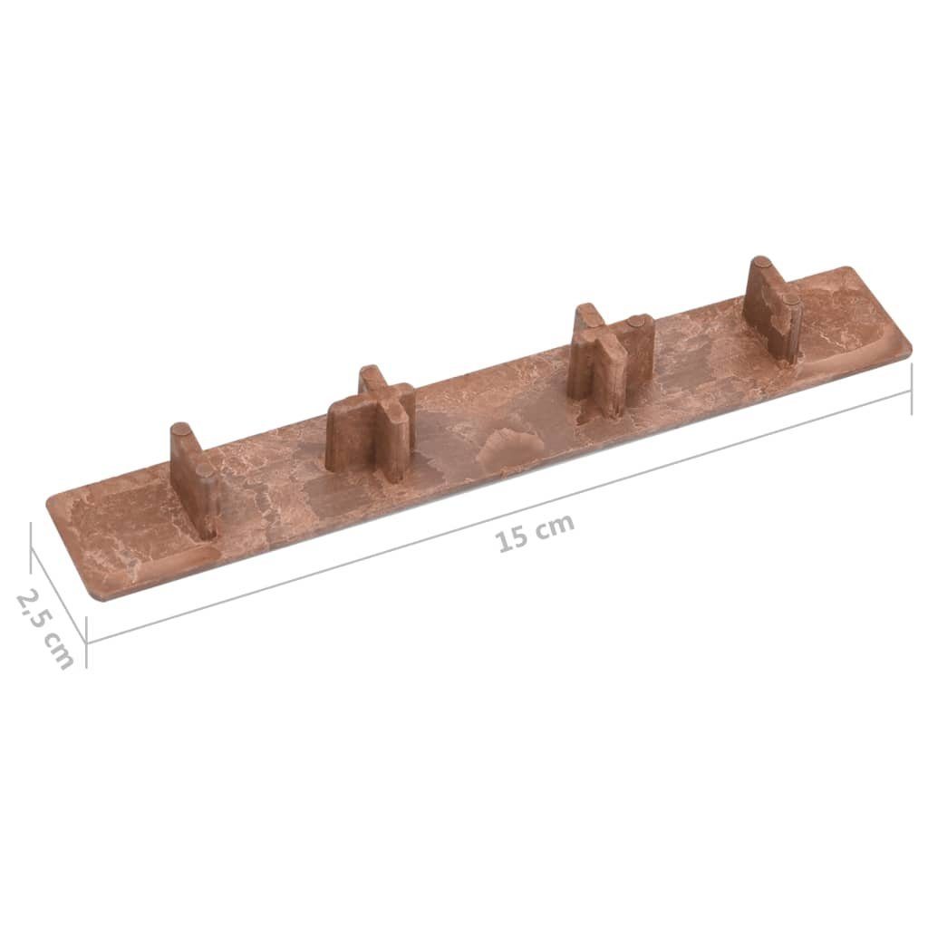 Teppichboden Endkappen für Terrassendielen 10 Stk. Braun Kunststoff, vidaXL