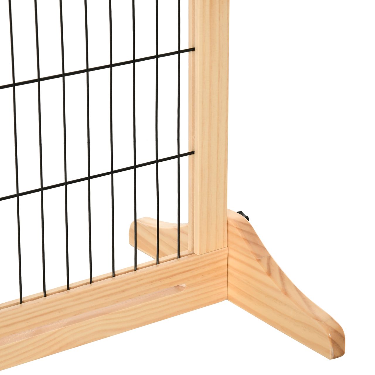 PawHut Hunde Absperrgitter aus Holz, Ausziehbares Türschutzgitter, Hundegitter