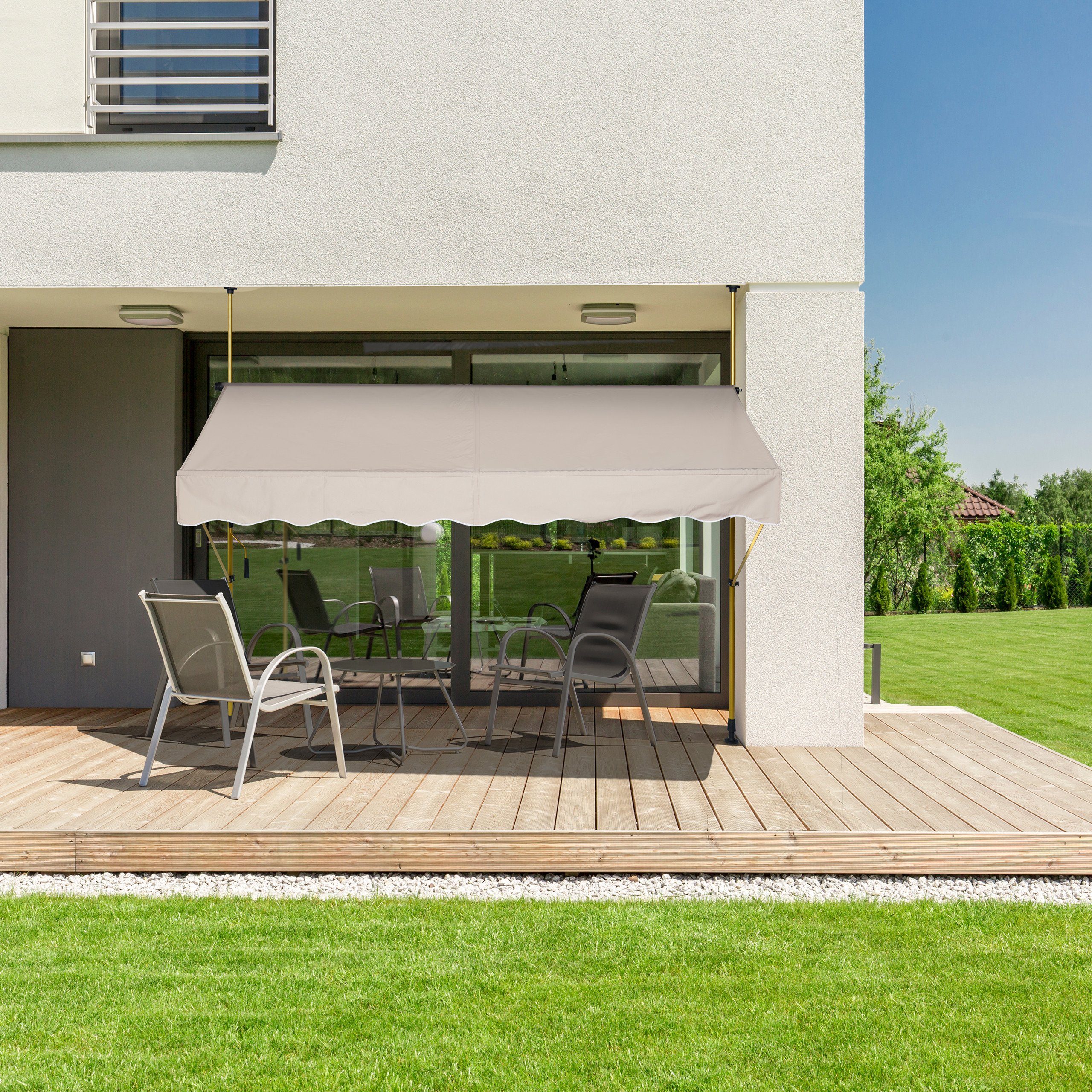 relaxdays Klemmmarkise Klemmmarkise für Balkon 350 x 120 cm