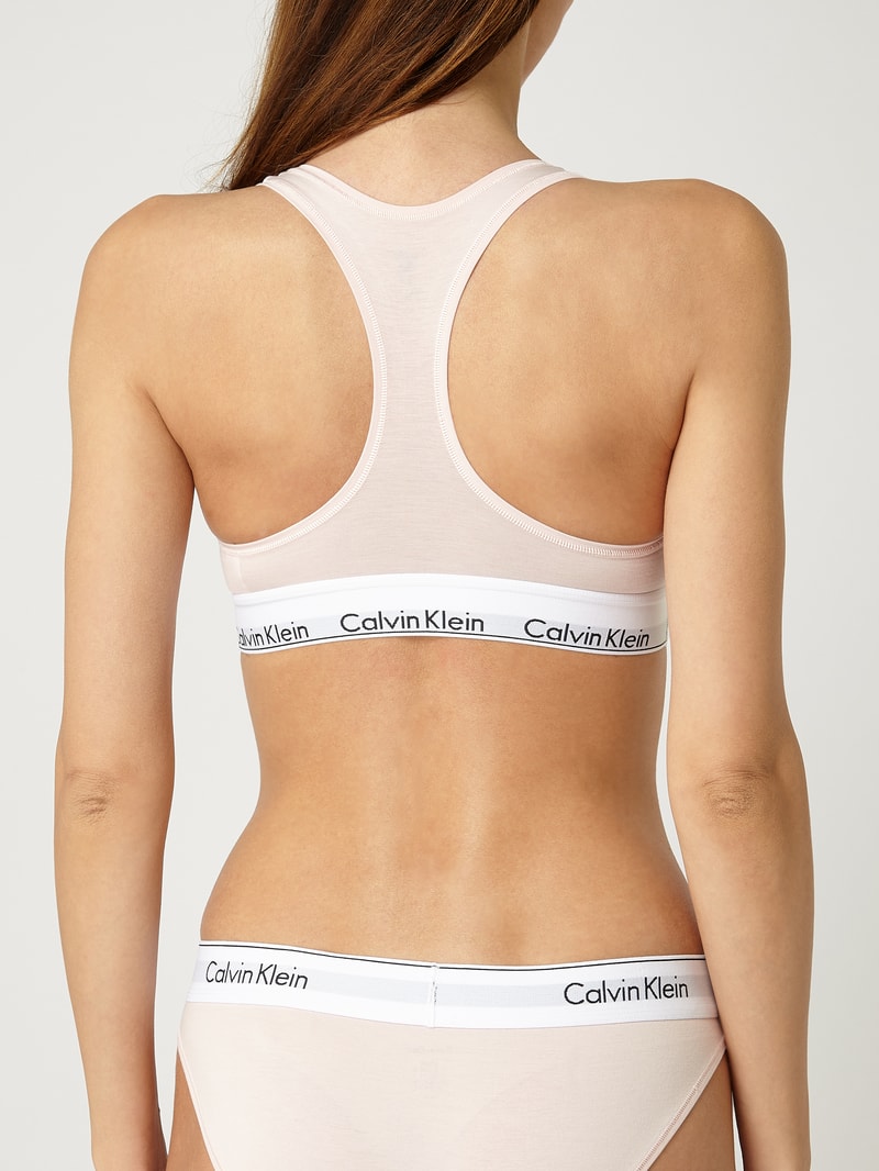 Bustier mit Logo-Bund in rosa