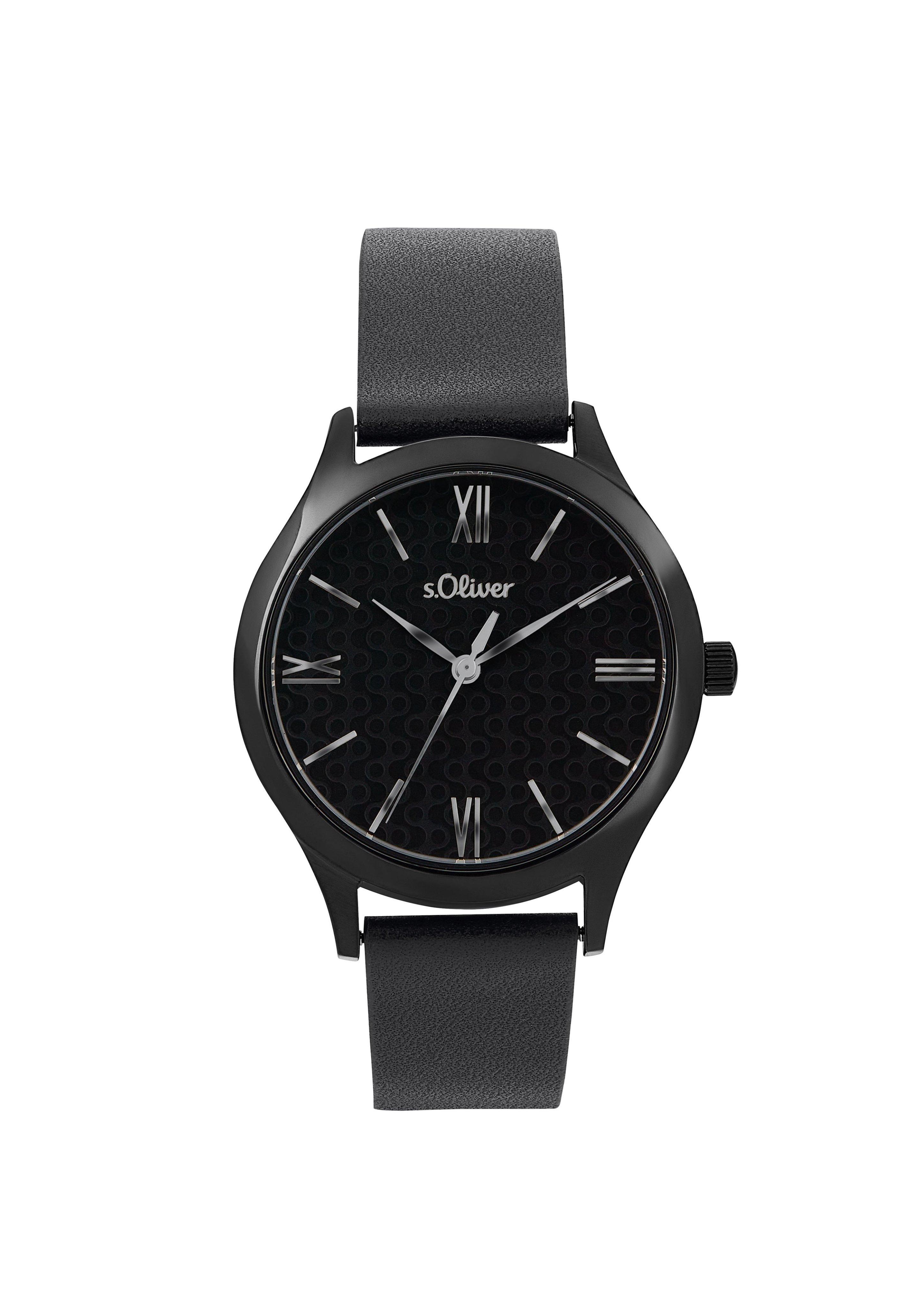 Edelstahluhr mit Lederarmband  6007937-99B0