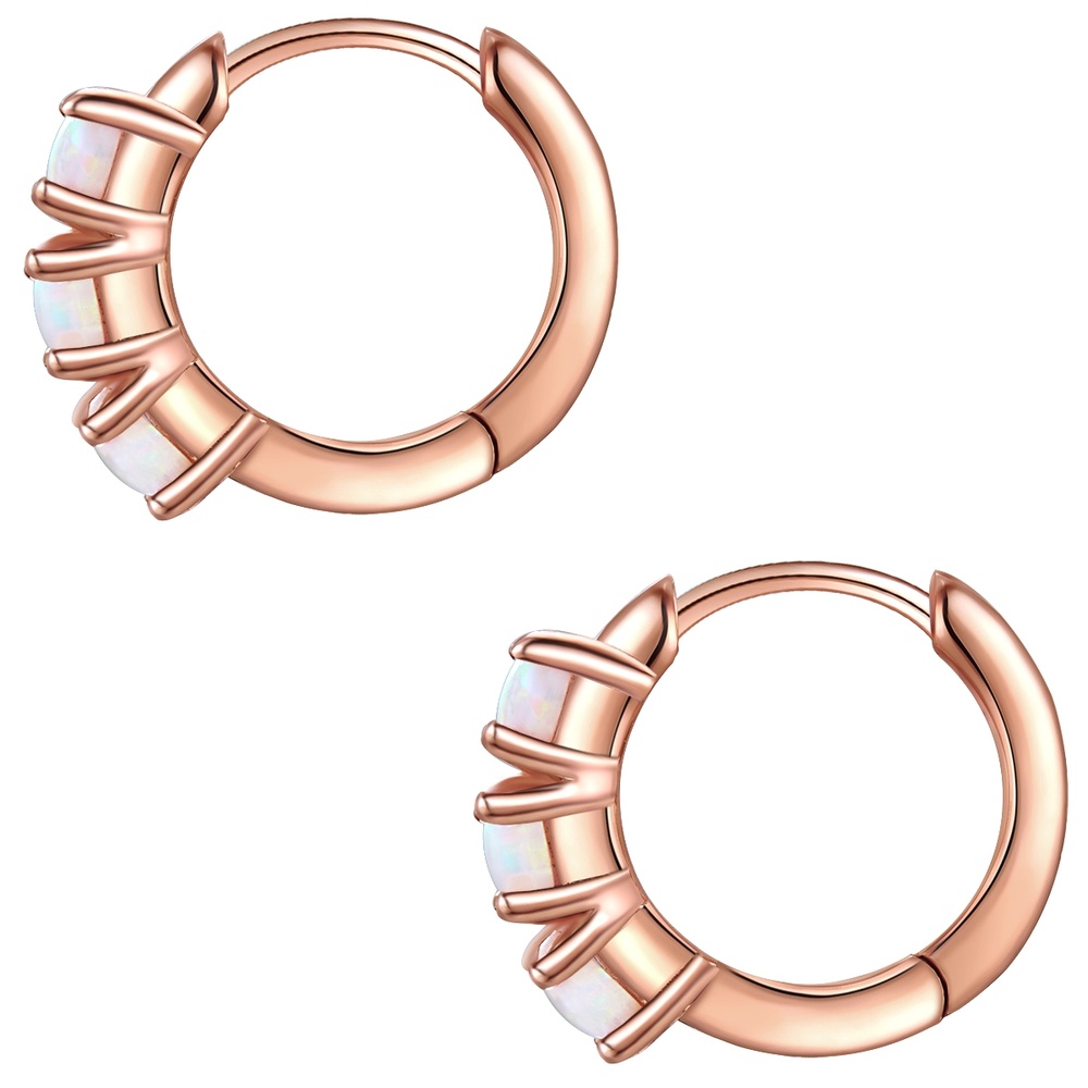 Glanzstücke München Créoles en argent Argent sterling Opale (synth.) en Or rose Boucles d'oreilles