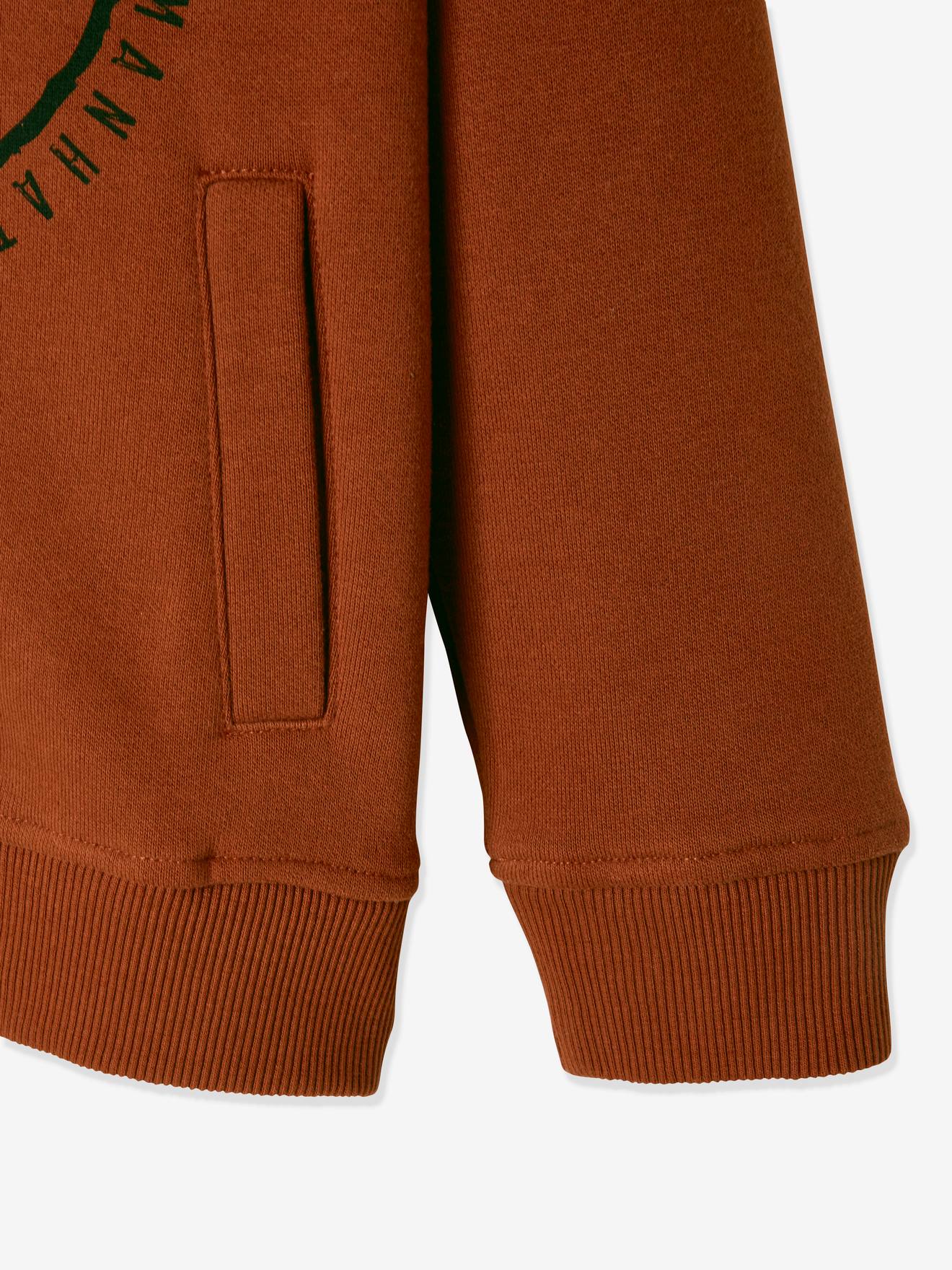 Sweat zippé à capuche Basics garçon motif graphique encre