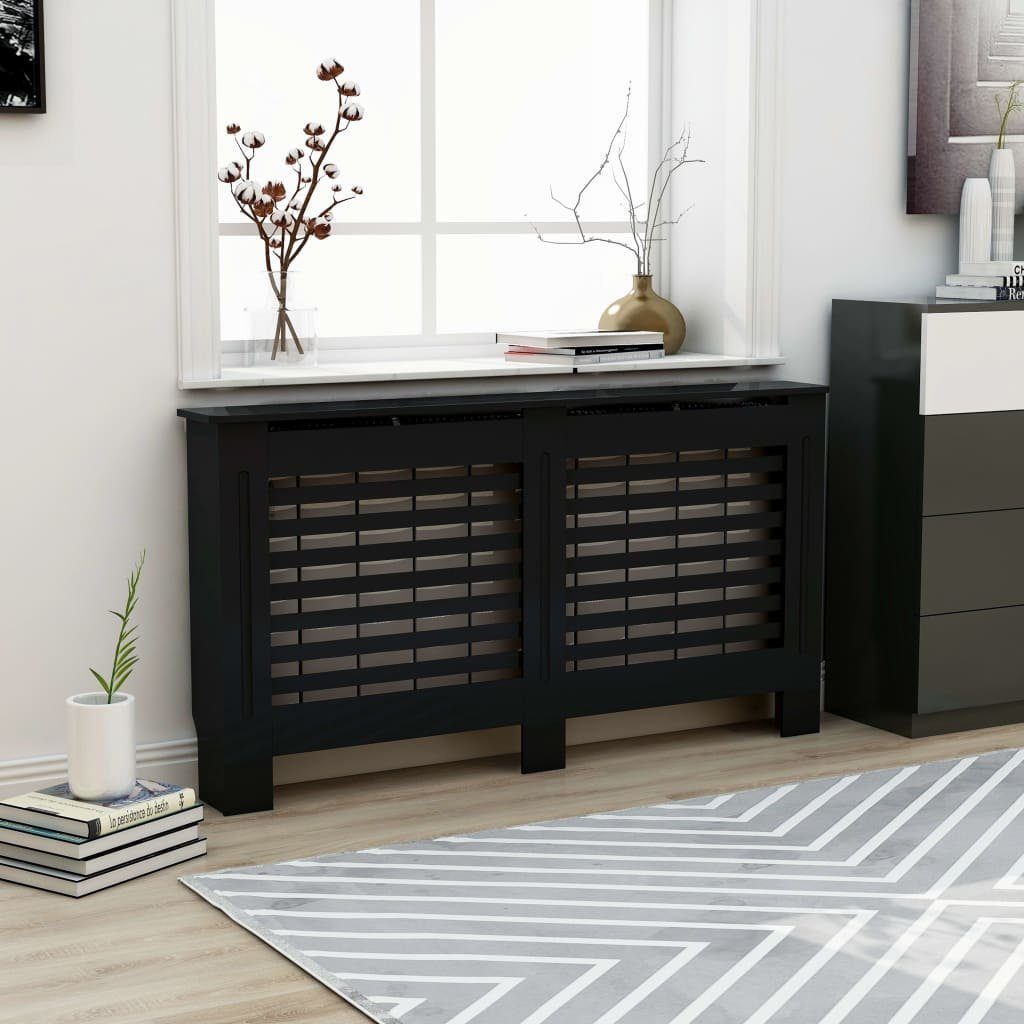 vidaXL Heizkörper-Wäschetrockner Heizkörperverkleidung Schwarz 152 x 19 x 81 cm MDF