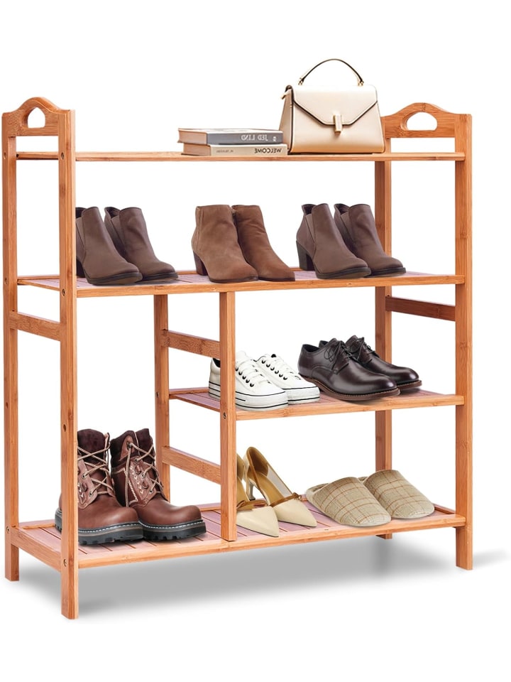 COSTWAY Schuhregal Bambus 14 Paar in Beige günstig kaufen onesize