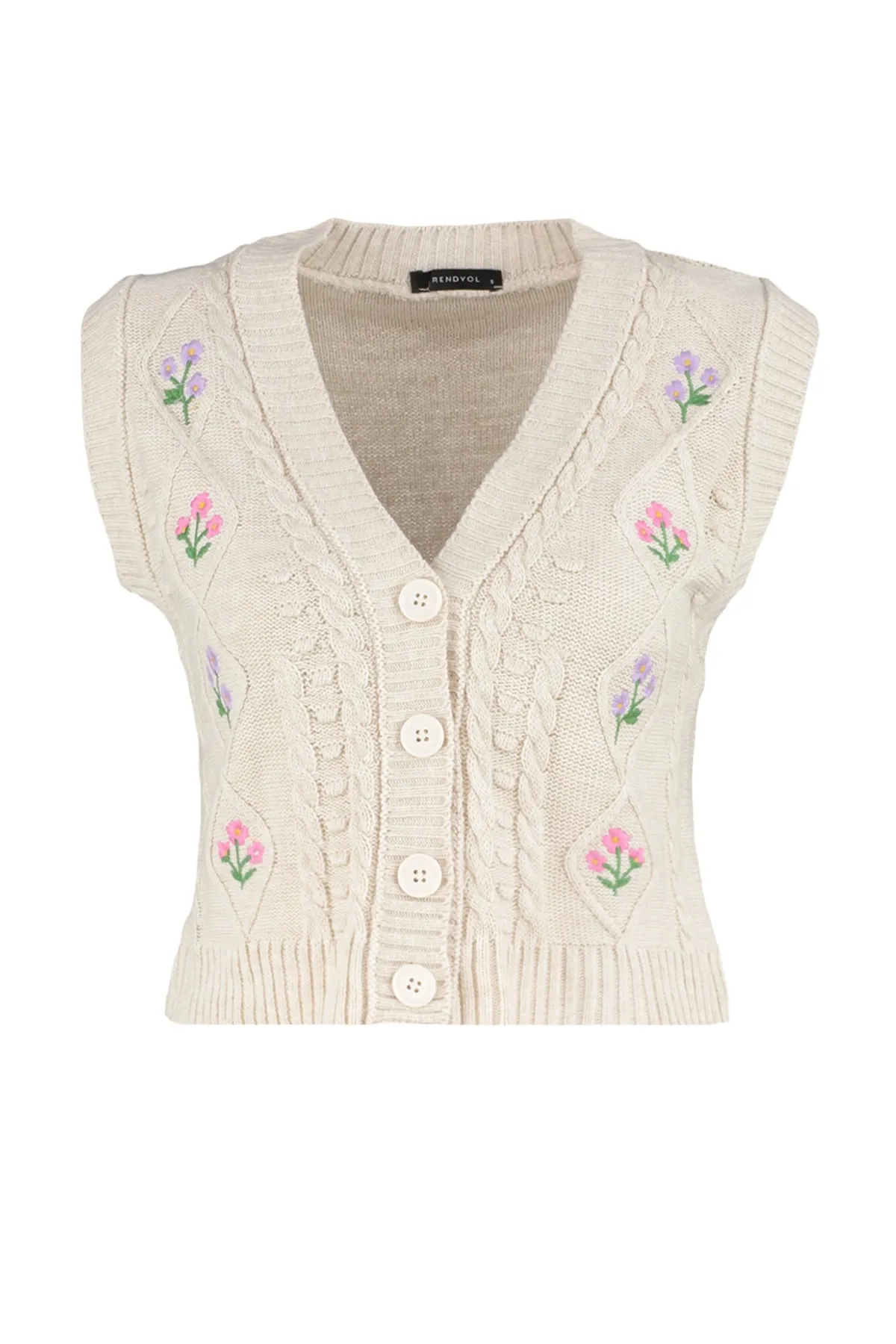 Trendyol Collection  Strickweste - Beige - Regular Fit