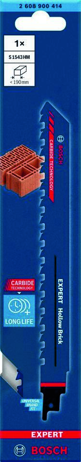 Bosch Blue Zubehör 2608900414 Expert „Hohlziegel“ S 1543 HM Säbelsägeblatt, 1 Stück