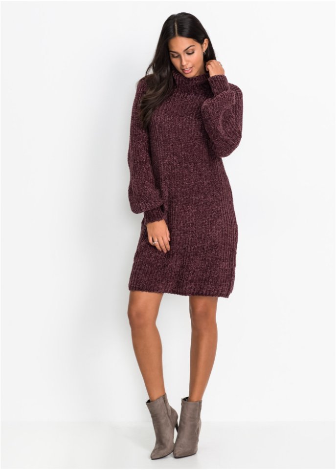 Chenille Strickkleid aus recyceltem Polyester