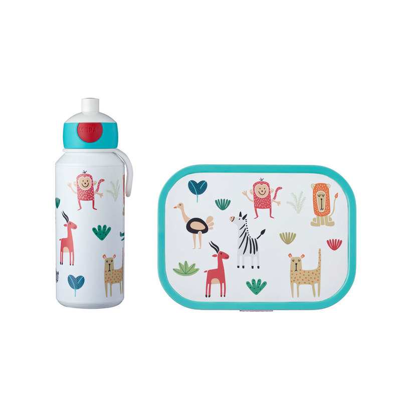Coffret gourde et boîte à gouter animal Mepal