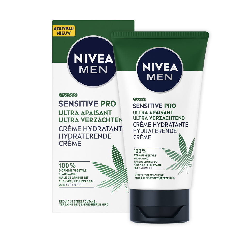 nivea SENSITIVE PRO - Crème hydratante visagehomme Ultra apaisante huile chanvre BIO Soin visage homme