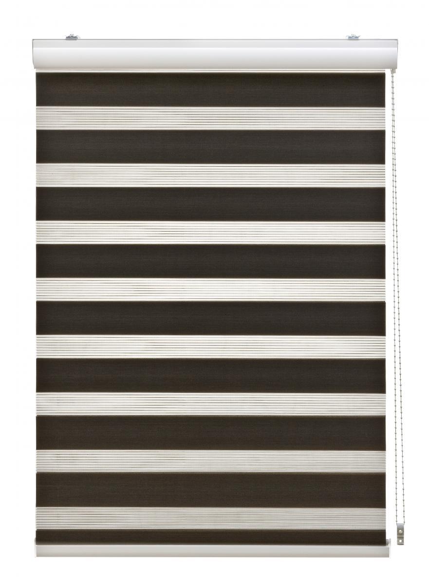 Bella Casa Duo-Rollo mit Blende, Rollo, lichtdurchlässig, Sonnenschutz, 100 x 160 cm espresso