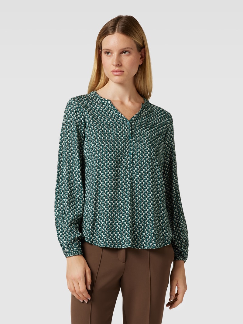 Bluse aus Viskose mit Allover-Muster Modell 'TALITA' in smaragdgrün
