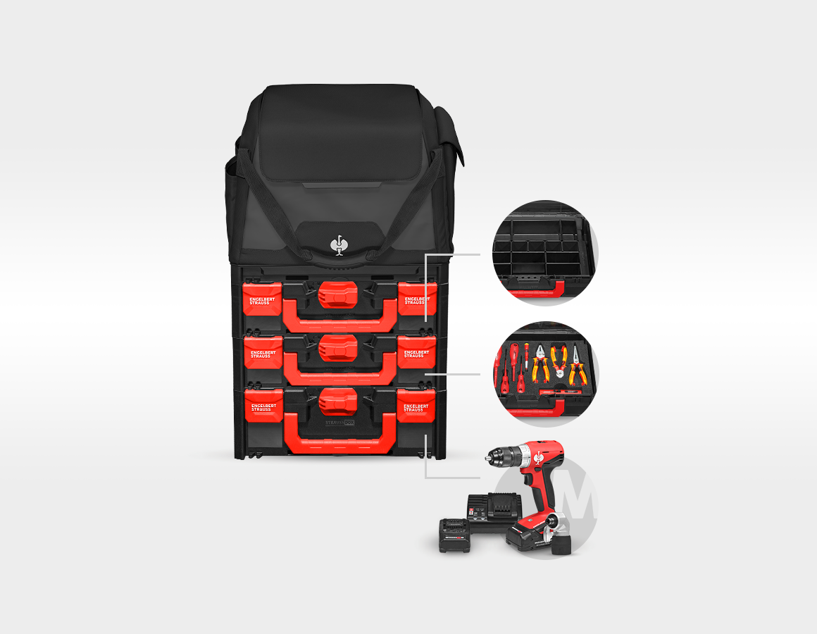 Werkzeug-Set Elekt+Multi Bohrschrauber+STRAUSSbox