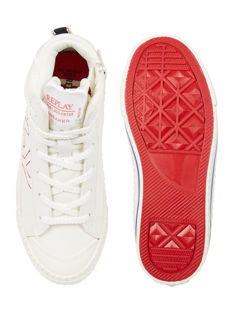 High Top Sneaker aus Canvas in weiß