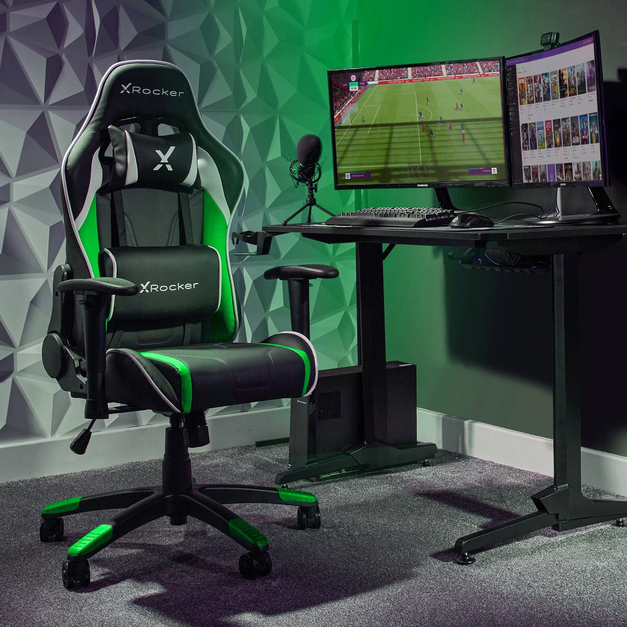 X Rocker Gaming-Stuhl Agility Compact eSports Gaming Bürodrehstuhl für Kinder & Teenager