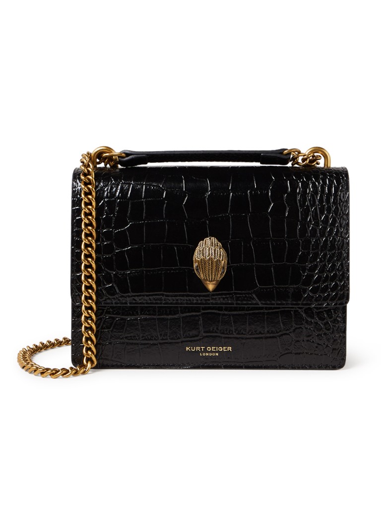 Kurt Geiger Leather crossbody bag with croc texture