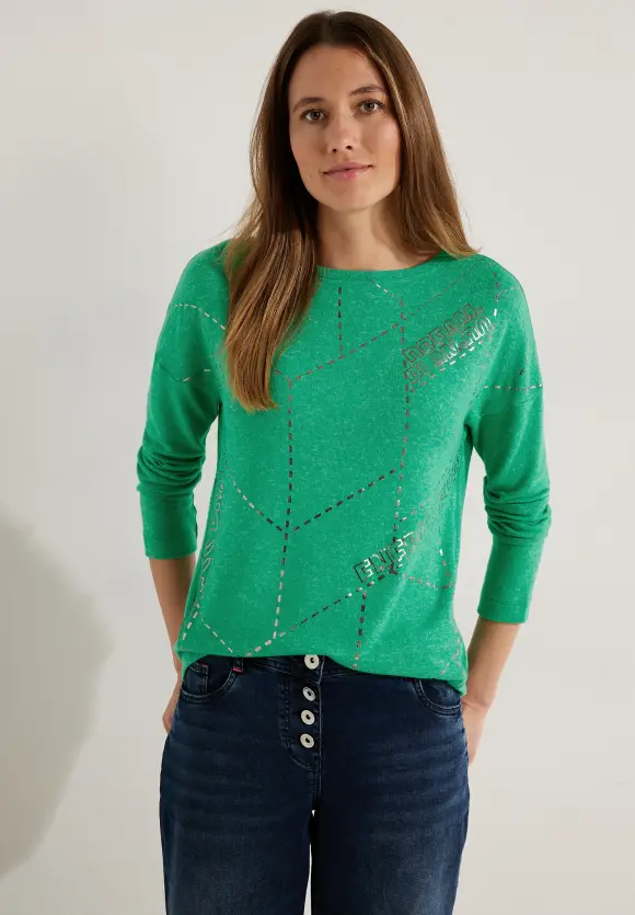 CECIL Langarmshirt mit Folienprint