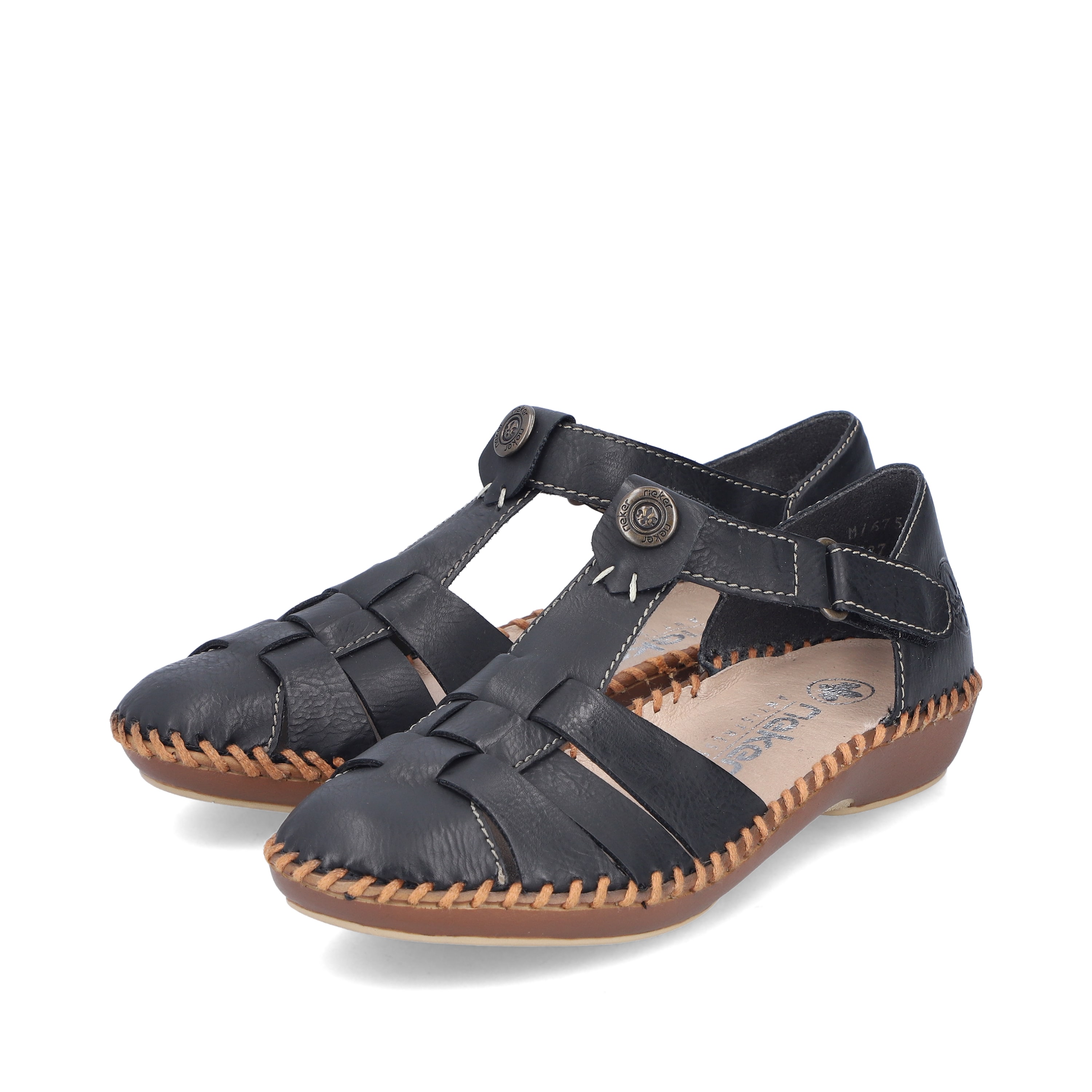 Rieker Damen Riemchensandalen mitternachtsschwarz