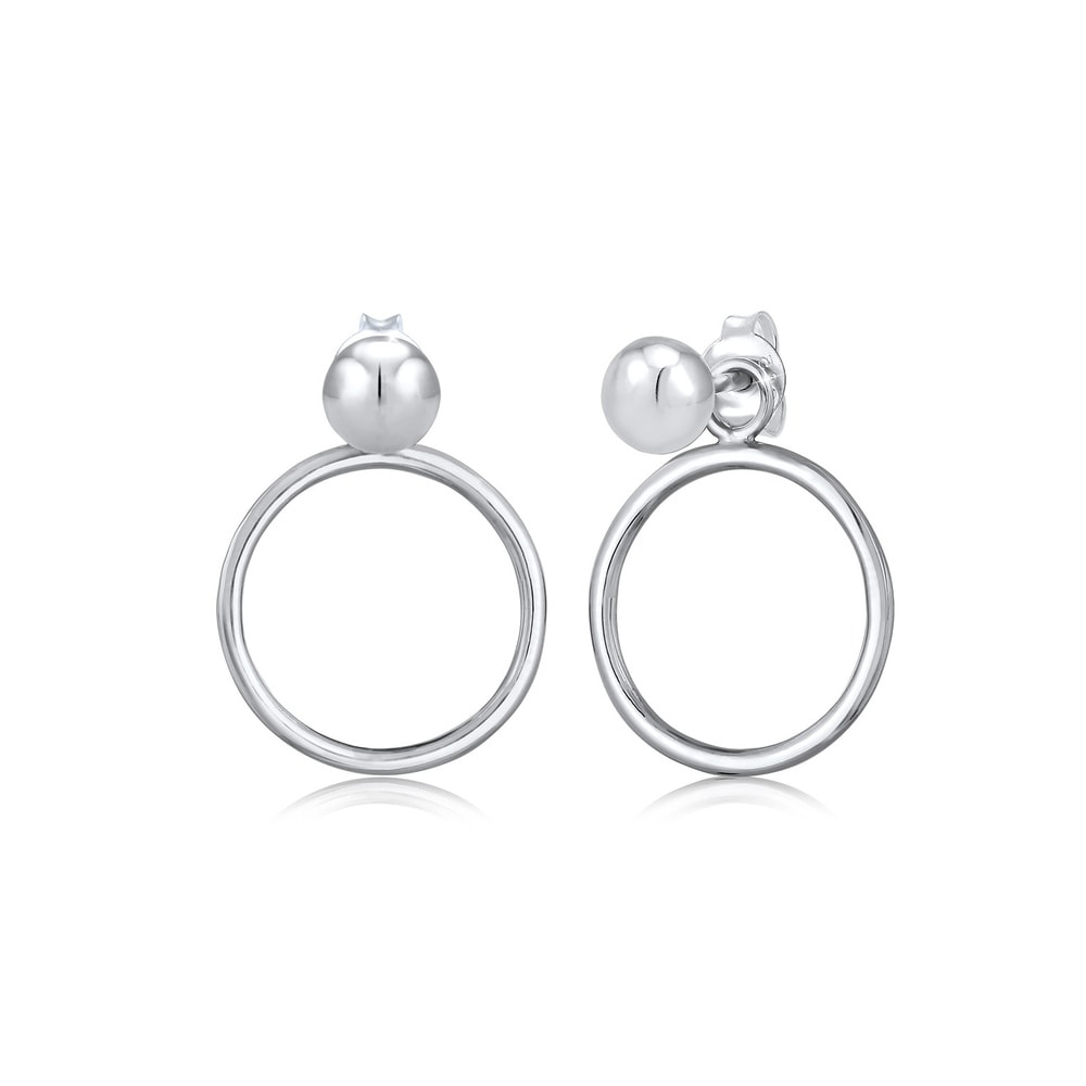 Elli Elli Boucles d'Oreilles Femme Pendentif Cercle de Base en Argent Sterling 925 Boucles d'oreilles