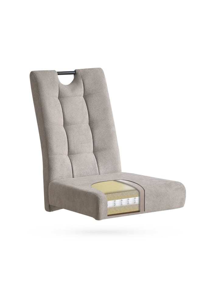 B&D Home 2er-Set: Esszimmerstuhl SOFIA in Grau - (B)48 x (H)96 x (T)60 cm günstig kaufen onesize