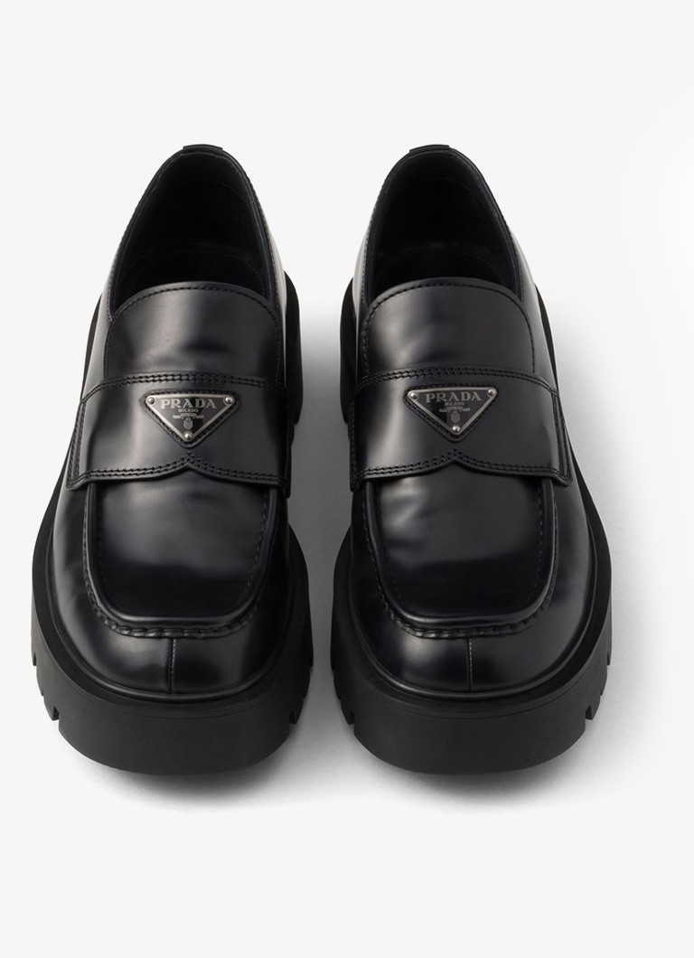 Prada leather loafer