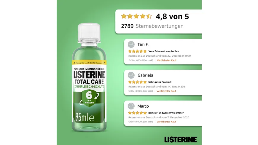 Listerine Total Care Mundspülung Probiergröße 95 ml