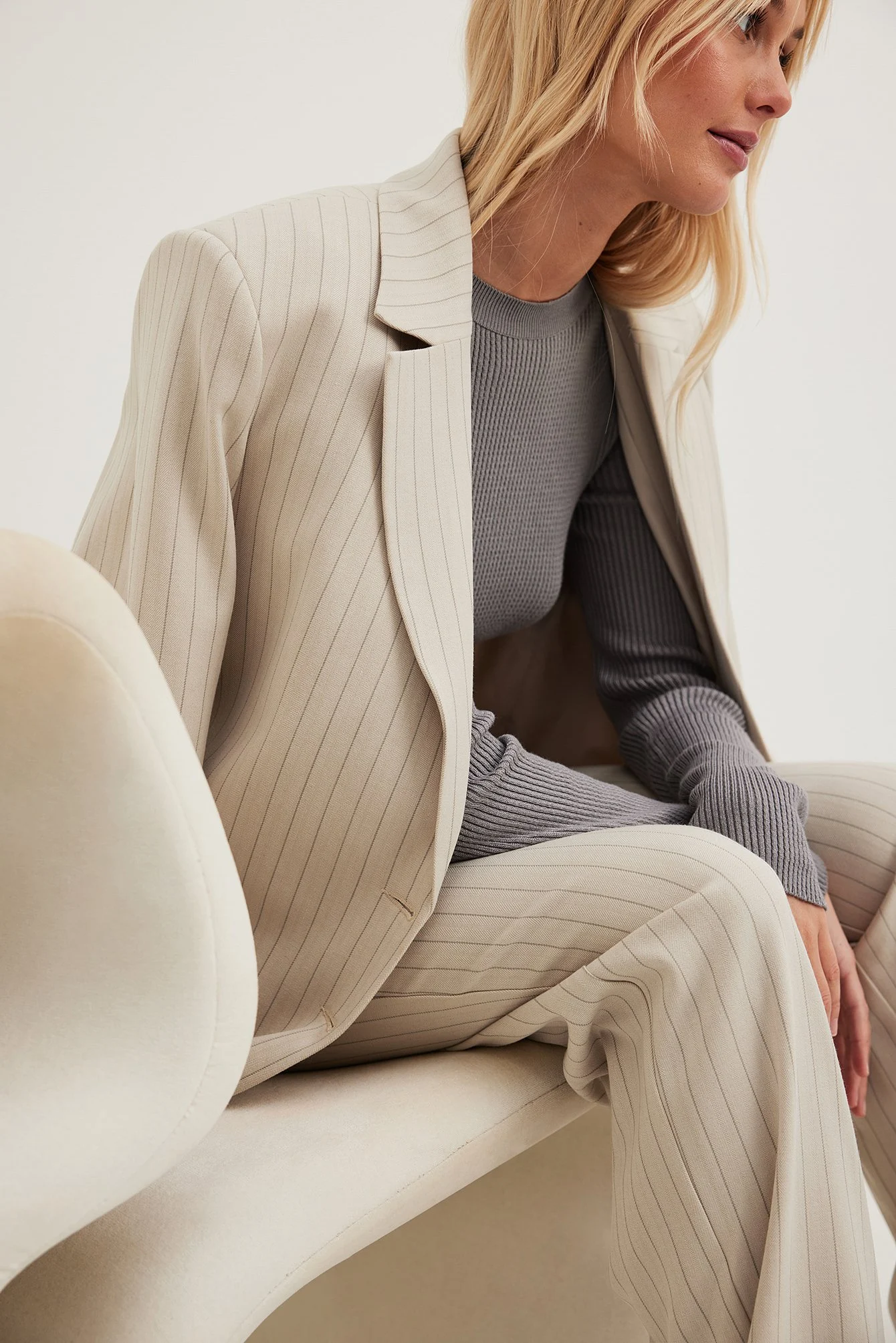 Gestreifter Oversize-Blazer