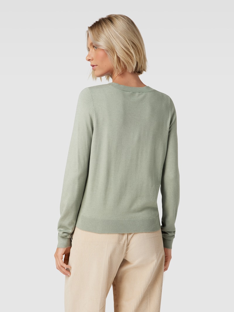 Strickpullover mit Rundhalsausschnitt in schilf