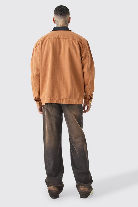 Tall Harrington-Jeans mit Kontrast-Kragen