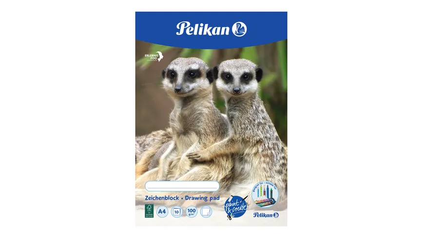 Pelikan Zeichenblock A4 sortiert 10 Blatt 100g/qm