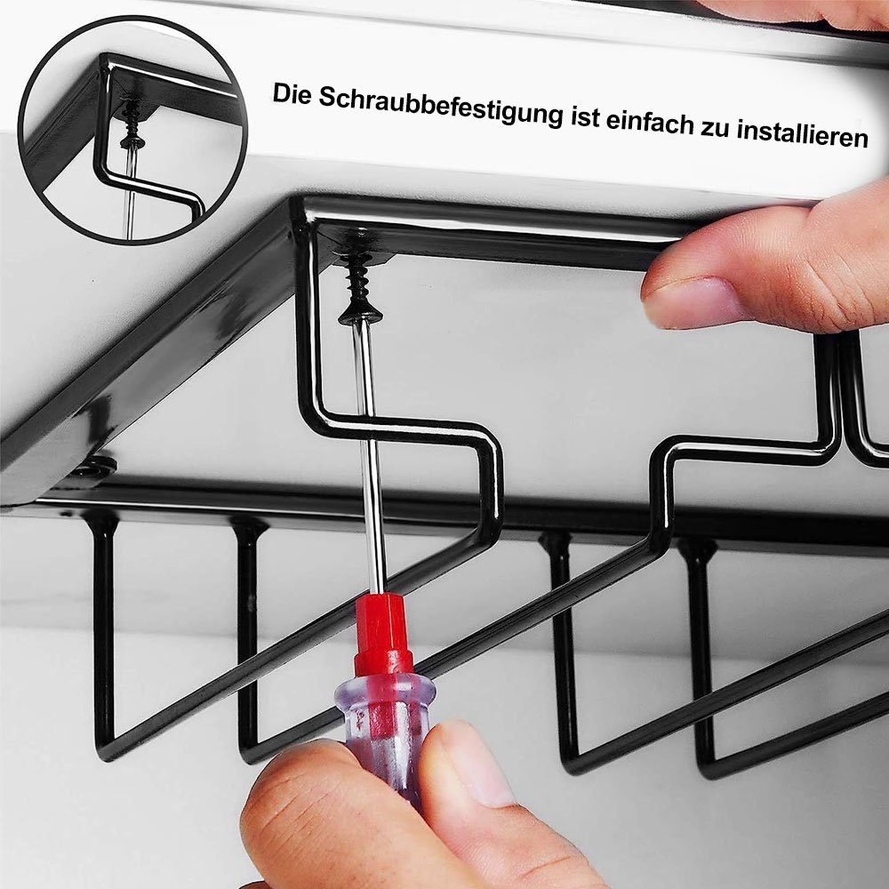 ZmdecQna Gläserhalter Weingläser Halter Unter Dem Schrank,hängende,Für Küche Bar