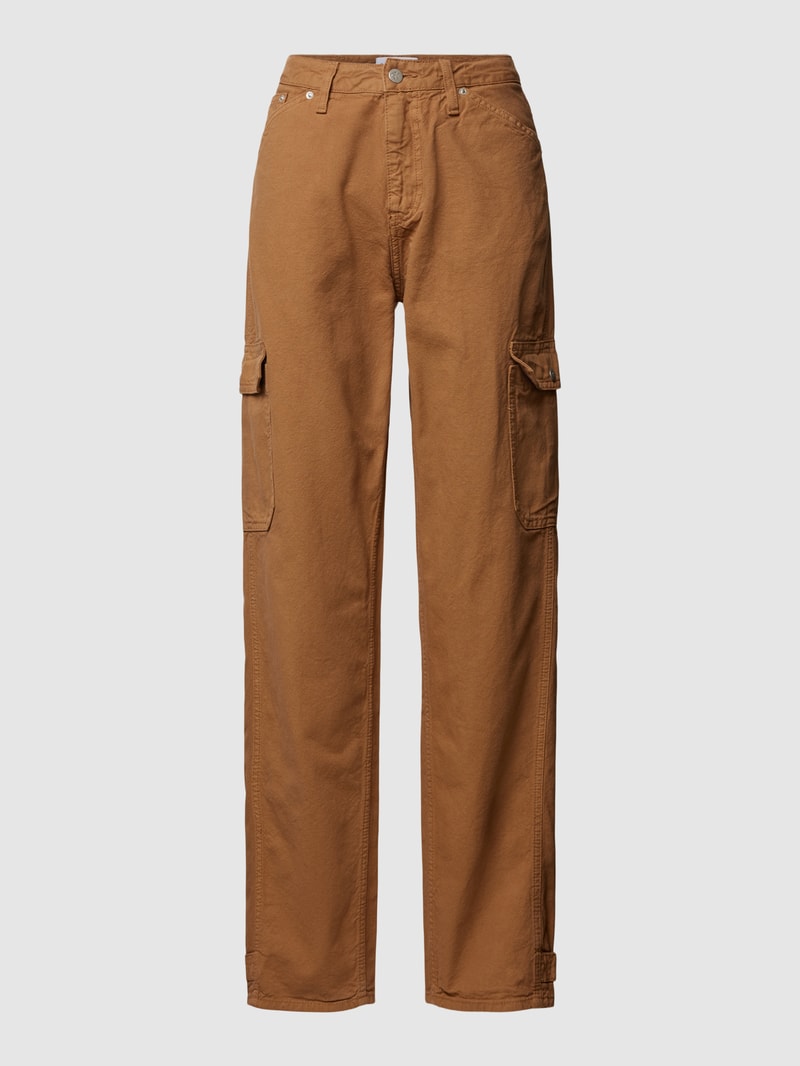Straight Fit Cargohose mit Cargotaschen in cognac