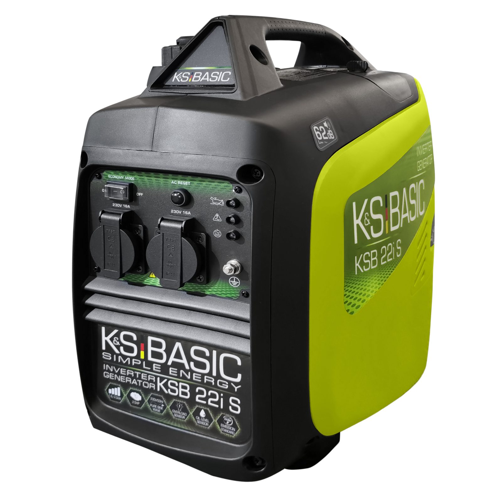 Könner & Söhnen Stromerzeuger KSB 22i S, 2,00 in kW, (elektronische Umwandlung elektrischer Energie, 1-tlg., geeignet für empfindliche Instrumente, EURO V-Motor), challdämmgehäuse, kompakte Ausführung. IP23M